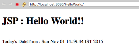 Output JSP Hello World Program using Eclipse Tomcat Server.png